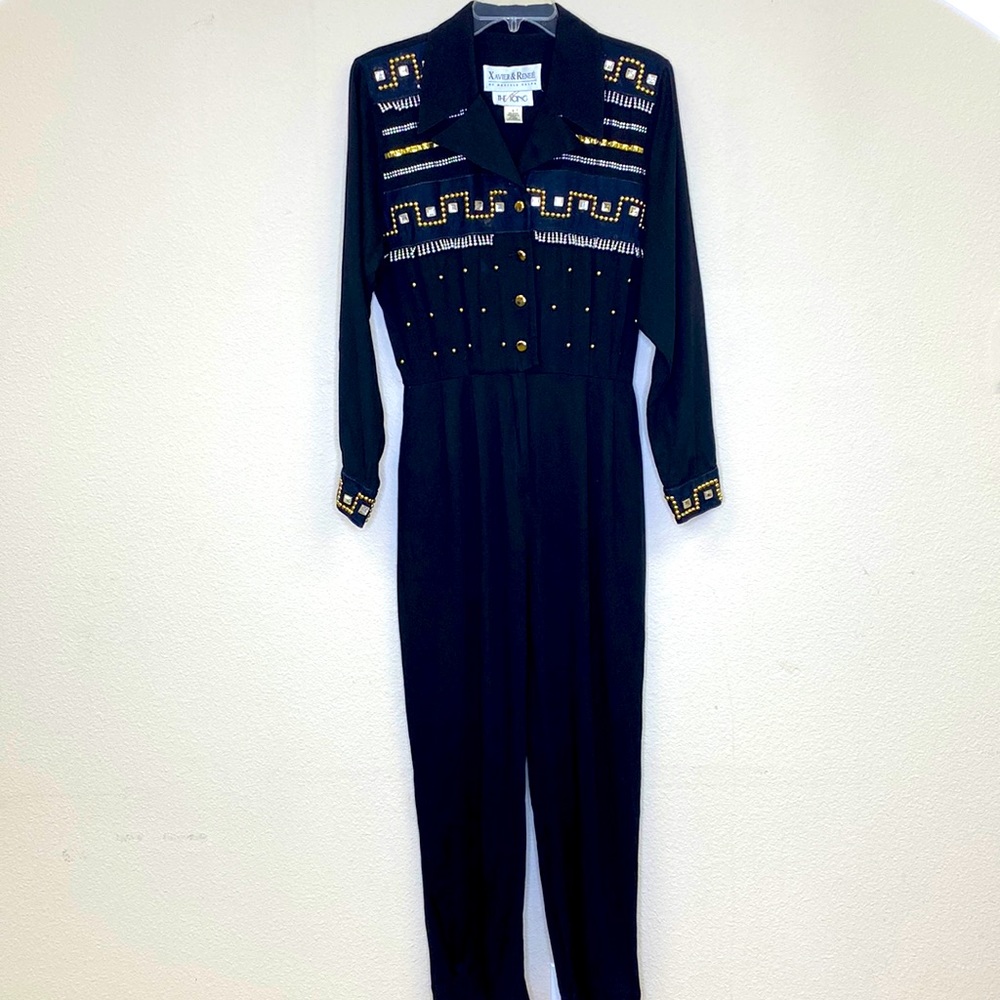 Vintage Jumpsuit Studded Bedazzled Size Small